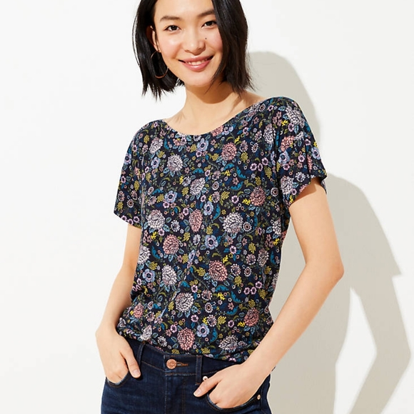 LOFT Tops - Loft Floral Drop Shoulder Tee